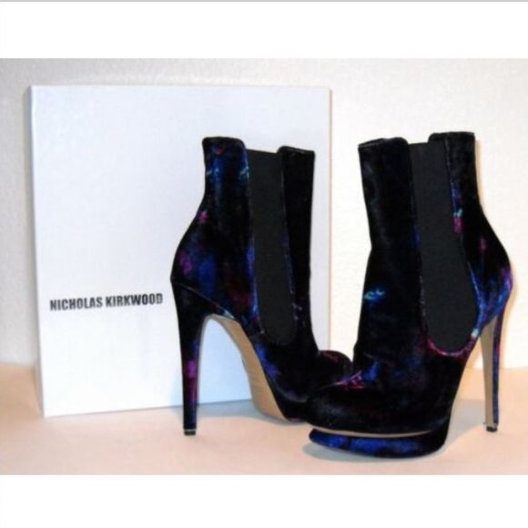 Nicholas Kirkwood Erdem Velvet Ankle Boots 37 - Picture 1 of 9